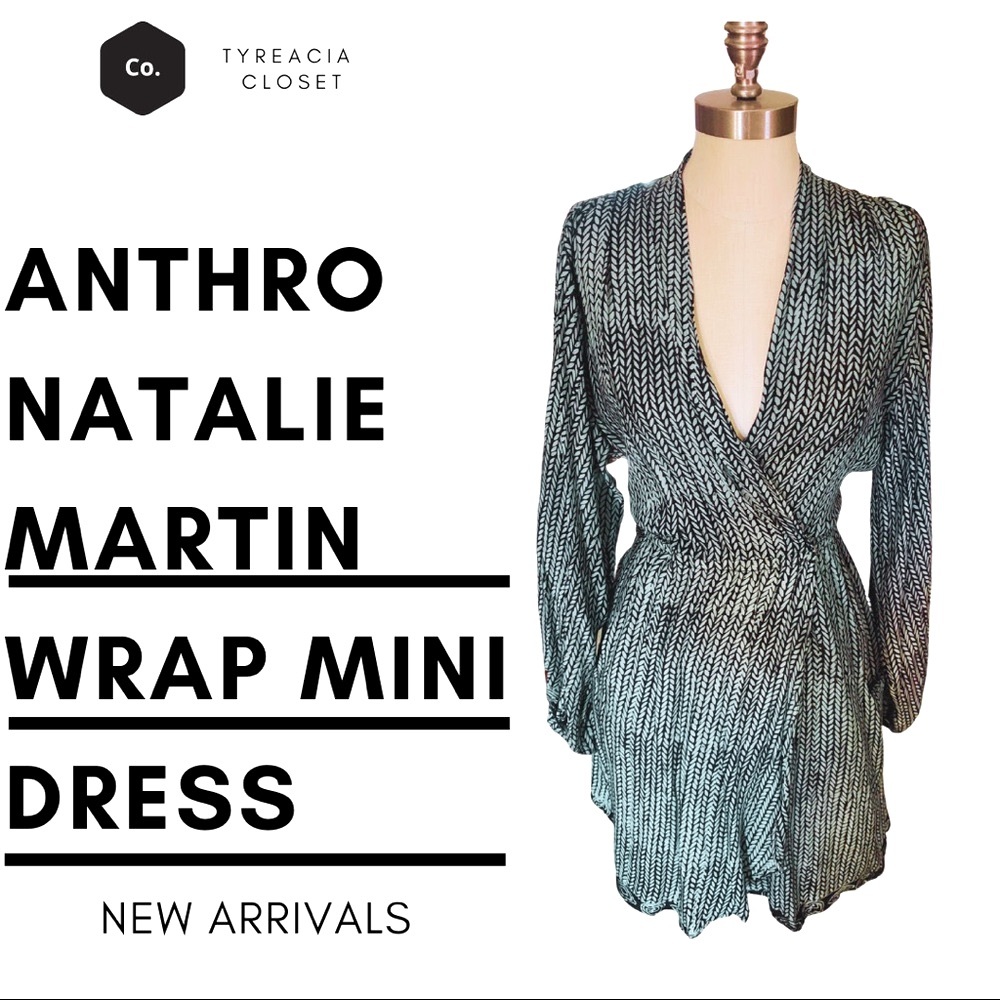 Anthropologie Natalie Martin Silk Wrap Mini Dress
